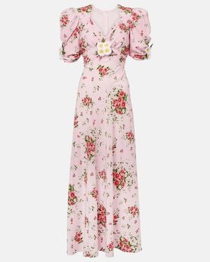 Rodarte Floral Silk Cocktail Dress - Pink