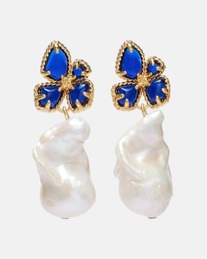 Zimmermann Bloom Baroque Pearl Drop Earrings - Blue