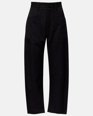 Nili Lotan Shon Virgin Wool Barrel-Leg Trousers - Blue