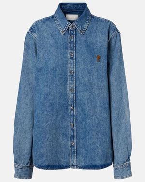 Ami Paris Ami De Cour Denim Shirt - Blue