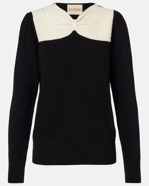 Valentino Bow-Detail Virgin Wool Jumper - Black