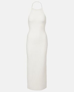 Jacquemus Tablier Knitted Midi Dress - White
