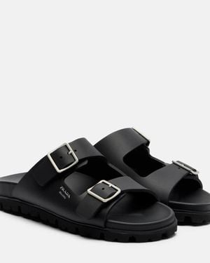 Prada Logo Sandals - Black