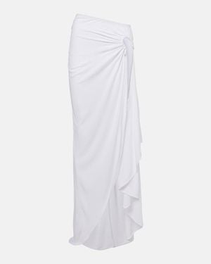 Christopher Esber Crescent Draped Asymmetric Midi Skirt - White