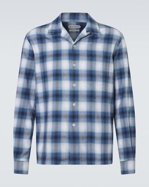 JW Anderson Checked Cotton Flannel Shirt - Blue
