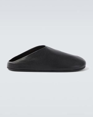 The Row Hudson Leather Mules - Black