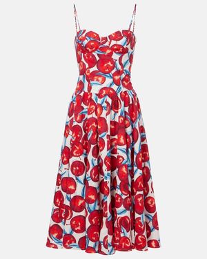 FARM Rio Shell Garden Print Midi Dress in Blue | Lyst