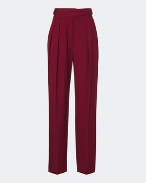 Blazé Milano Tomo Pleated Straight Pants - Red