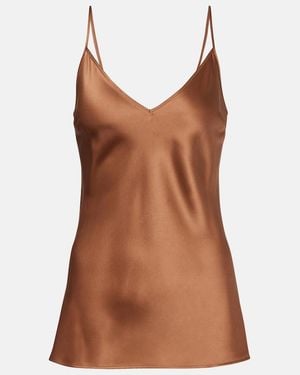 JOSEPH Clea Silk Satin Camisole - Brown