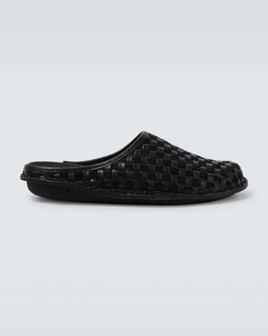 Comme des Garçons X Vibae Leather And Suede Mules - Black