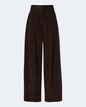 Brunello Cucinelli Pantalones Anchos De Pana Con Cuentas Monili - Marrón