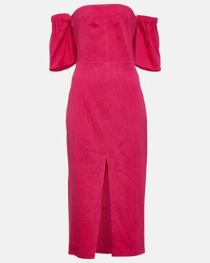 Isabel Marant Stony Off-Shoulder Midi Dress - Pink
