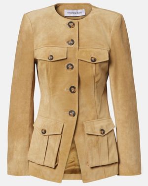 Veronica Beard Orrin Suede Jacket - Natural