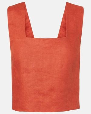 Asceno Cozumel Linen Top - Red