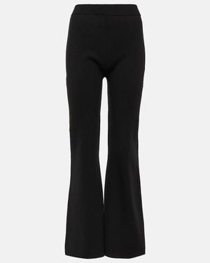 JOSEPH High-Rise Silk-Blend Flared Trousers - Black