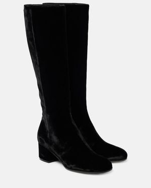 Gianvito Rossi Joelle 45 Velvet Knee-High Boots - Black