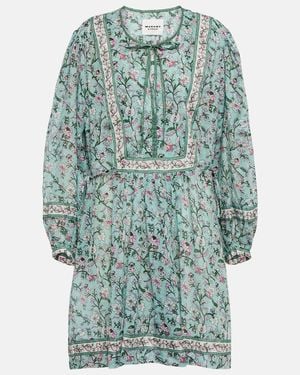 Isabel Marant Floral Cotton Minidress - Blue