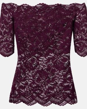 Rabanne Off-Shoulder-Top Aus Spitze - Lila