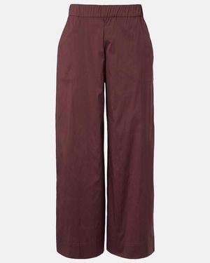Max Mara Pece Cotton-Blend Wide-Leg Trousers - Red