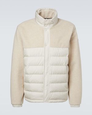 Moncler Mistral Fleece-Paneled Down Jacket - White