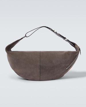 Lemaire Belted Suede Shoulder Bag - Metallic