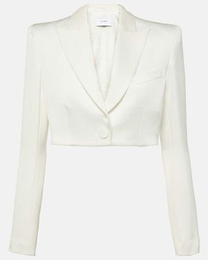 Alex Perry Cropped Satin Blazer - White