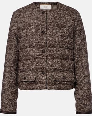 Agnona Wattierte Cropped-Jacke Aus Einem Wollgemisch - Braun