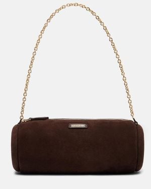 Aquazzura Hoop Mini Suede Shoulder Bag - Brown