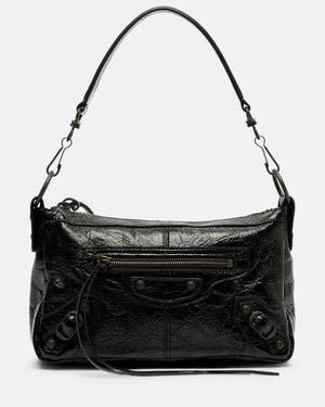 Balenciaga Le City Moto Small Leather Shoulder Bag - Black