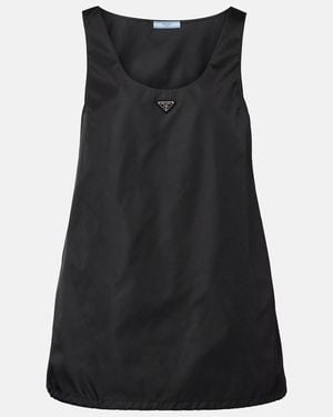 Prada Minikleid Aus Re-Nylon - Schwarz