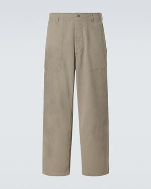 A.PRESSE Vintage Cotton Straight Trousers - Natural