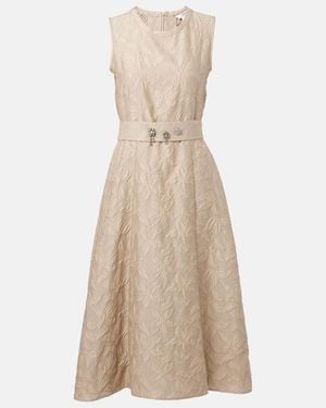 Max Mara Fiaba Cotton-Blend Jacquard Midi Dress - Natural