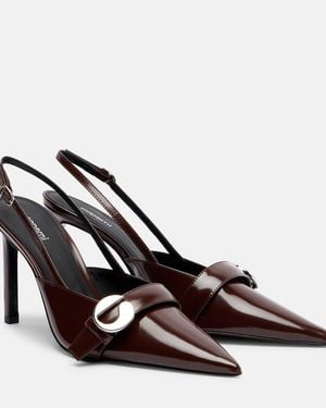 Coperni Belt Stiletto Leather Slingback Court Shoes - Brown