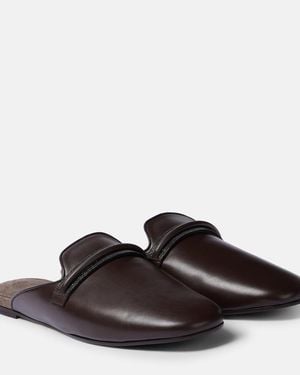 Brunello Cucinelli Leather Mules - Brown