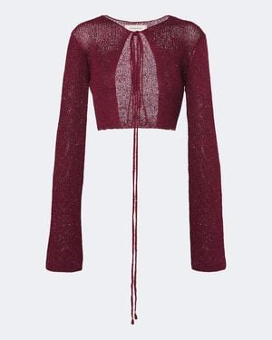 Bananhot Cropped Cardigan Alma Aus Strick Mit Pailletten - Rot