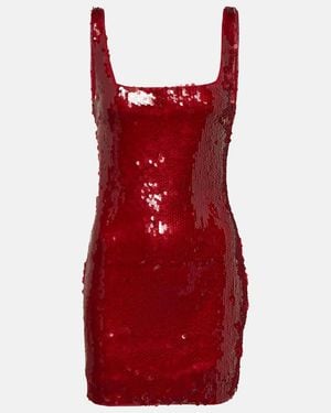 STAUD Eclipse Sequined Minidress - Red