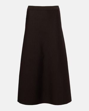 Gabriela Hearst Wool, Silk, And Cashmere Midi Skirt - Black