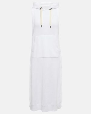 Brunello Cucinelli Ivory Midi Dress Cotton, Brass, Ecobrass - White