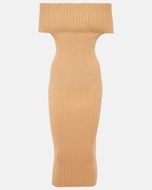 Sportmax Off-Shoulder Midi Dress - Natural