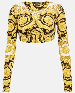Versace Barocco Crop Top - Yellow