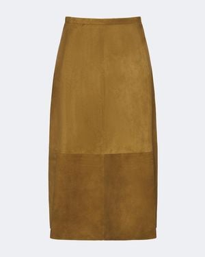 Vince Suede Midi Skirt - Green
