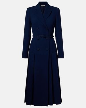 Emilia Wickstead Midikleid Chaney Aus Woll-Crepe - Blau