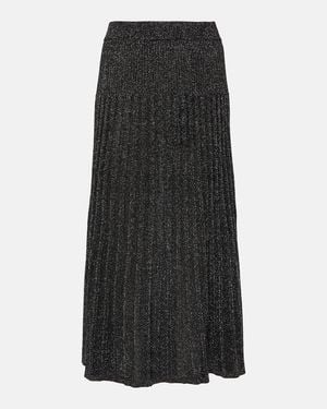 JOSEPH Ribbed-Kit Lurex Midi Skirt - Black