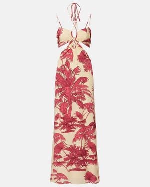 Johanna Ortiz Printed Silk Maxi Dress - Red