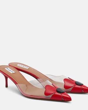 Alaïa Mules Bloom Florales - Rojo