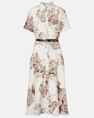 Altuzarra Kiera Printed Silk Shirt Dress - Natural