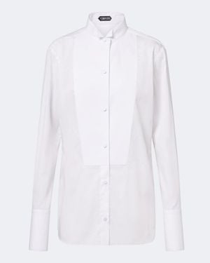 Tom Ford Smokinghemd Aus Baumwoll-Twill - Weiß