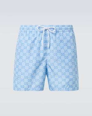 Gucci Gg Swim Trunks - Blue
