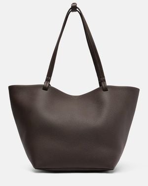 The Row Park Tote Three Leather Shopper - Brown