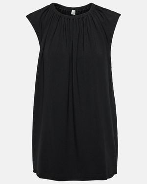 TOTEME Gathered Jersey Top - Black